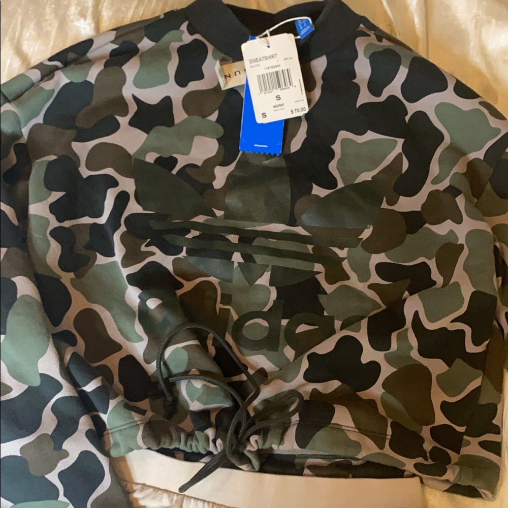 Adidas camo crop sweater